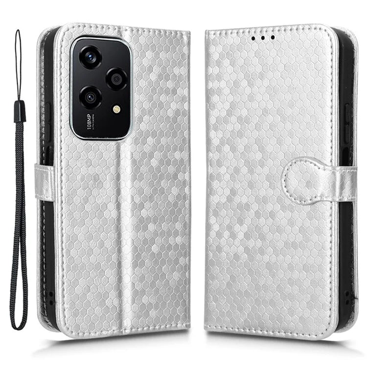 For Honor 200 Lite Wallet Card Slots Case Dot Imprinted Leather Phone Cover