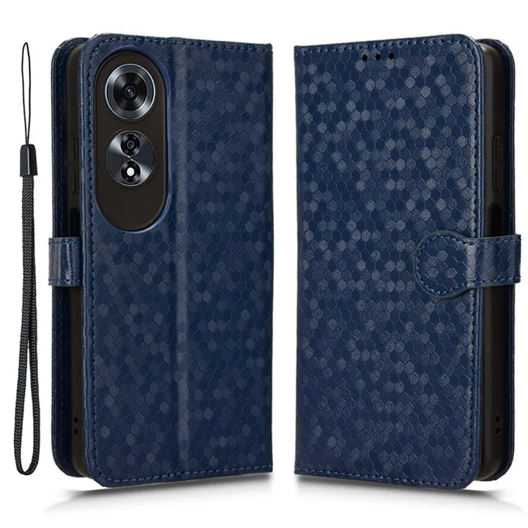 For Oppo A60 4G Cell Phone Case PU Leather Imprinted Shockproof Stand Cover