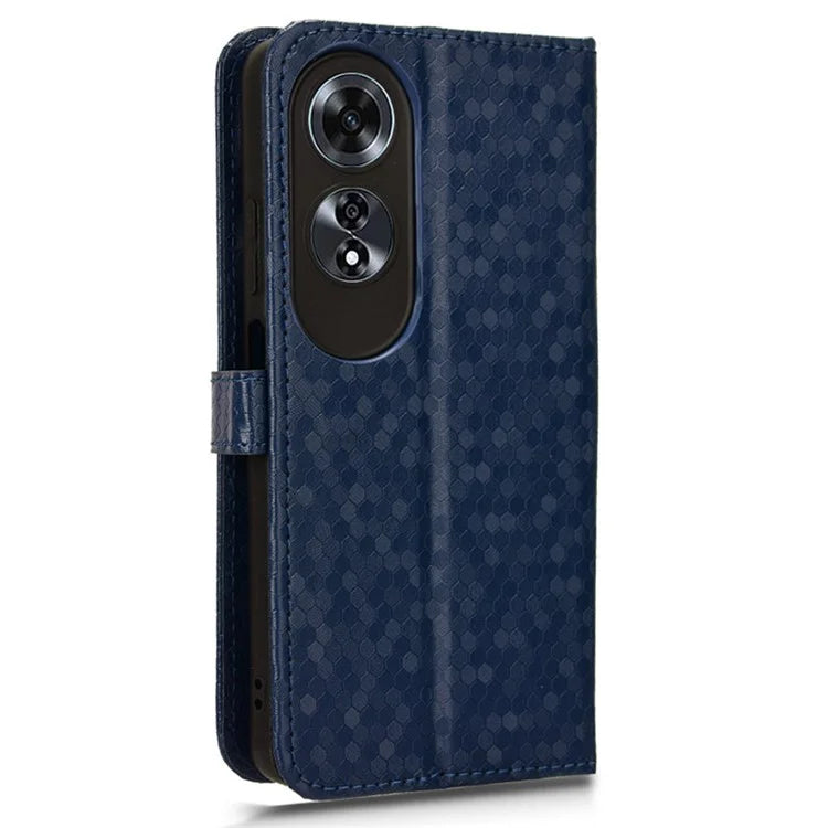 For Oppo A60 4G Cell Phone Case PU Leather Imprinted Shockproof Stand Cover