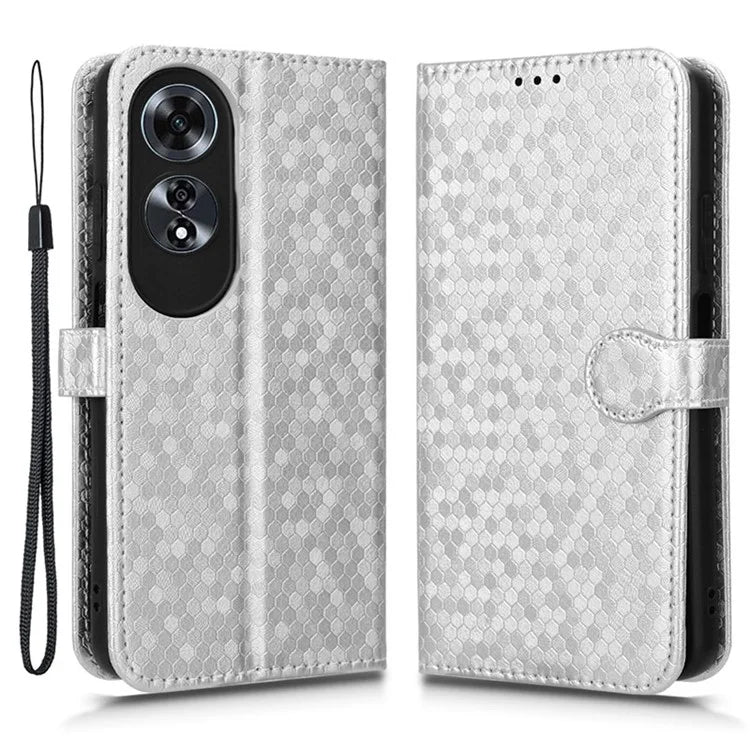 For Oppo A60 4G Cell Phone Case PU Leather Imprinted Shockproof Stand Cover