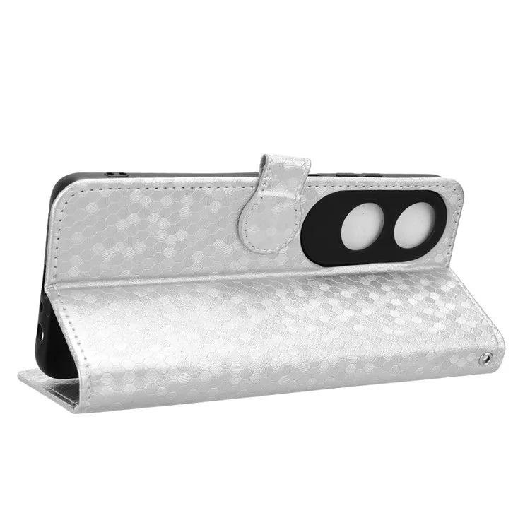 For Oppo A60 4G Cell Phone Case PU Leather Imprinted Shockproof Stand Cover