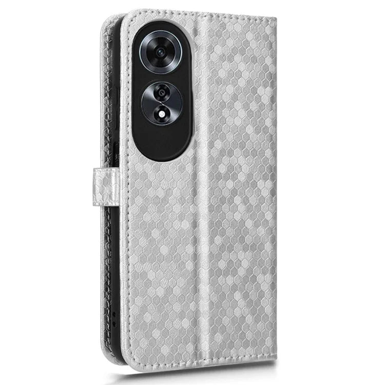 For Oppo A60 4G Cell Phone Case PU Leather Imprinted Shockproof Stand Cover
