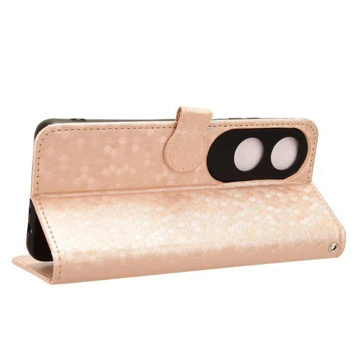 For Oppo A60 4G Cell Phone Case PU Leather Imprinted Shockproof Stand Cover