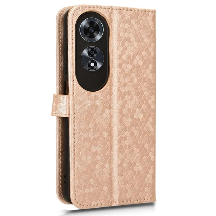 For Oppo A60 4G Cell Phone Case PU Leather Imprinted Shockproof Stand Cover