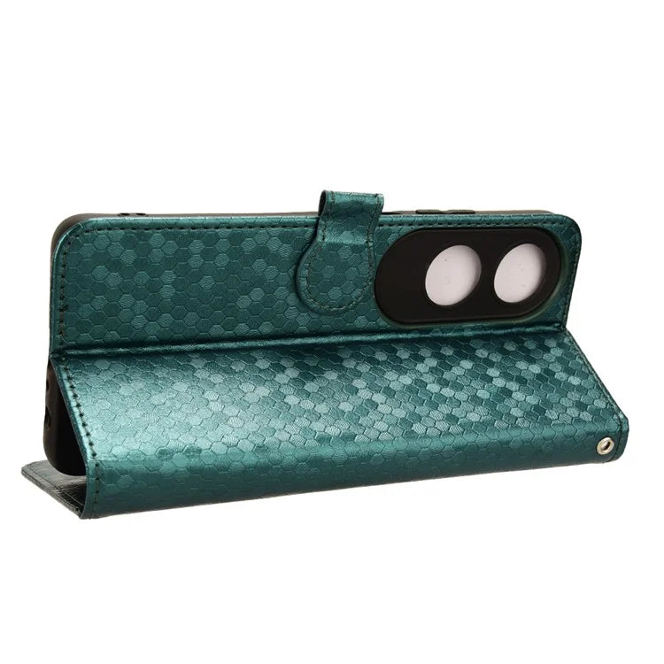 For Oppo A60 4G Cell Phone Case PU Leather Imprinted Shockproof Stand Cover