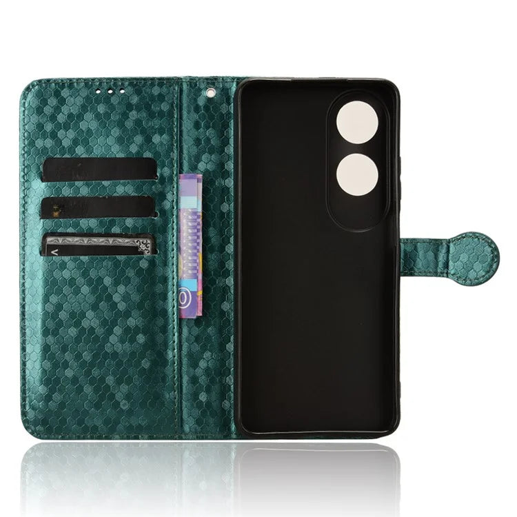 For Oppo A60 4G Cell Phone Case PU Leather Imprinted Shockproof Stand Cover