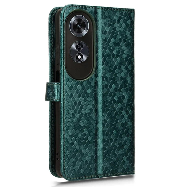 For Oppo A60 4G Cell Phone Case PU Leather Imprinted Shockproof Stand Cover