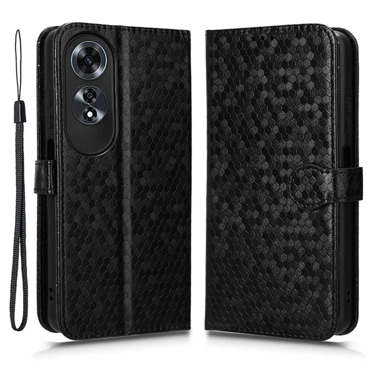 For Oppo A60 4G Cell Phone Case PU Leather Imprinted Shockproof Stand Cover