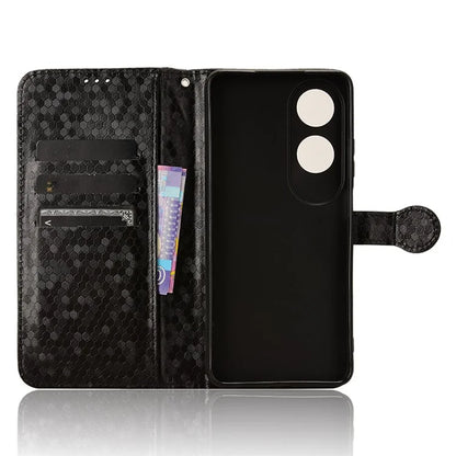 For Oppo A60 4G Cell Phone Case PU Leather Imprinted Shockproof Stand Cover