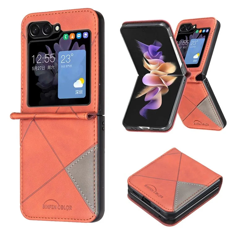 For Samsung Galaxy Z Flip6 5G Case Fall Proof Phone Cover Geometric Imprinted