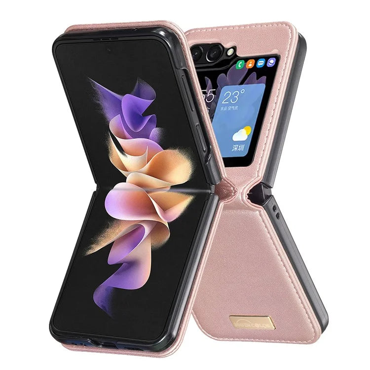 BINFEN COLOR R20 For Samsung Galaxy Z Flip6 5G Case PU Leather+PC Phone Cover
