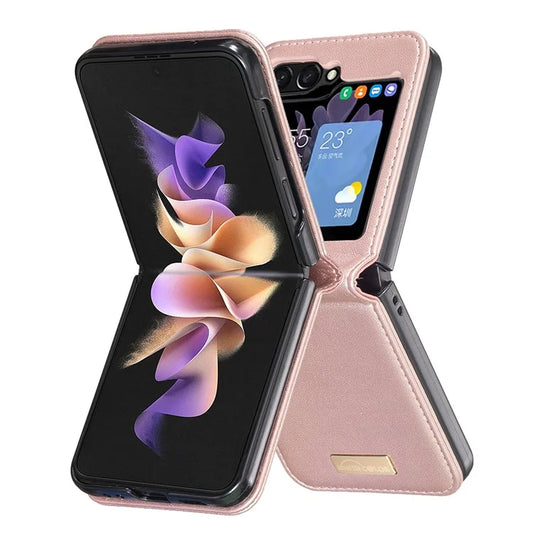 BINFEN COLOR R20 For Samsung Galaxy Z Flip6 5G Case PU Leather+PC Phone Cover