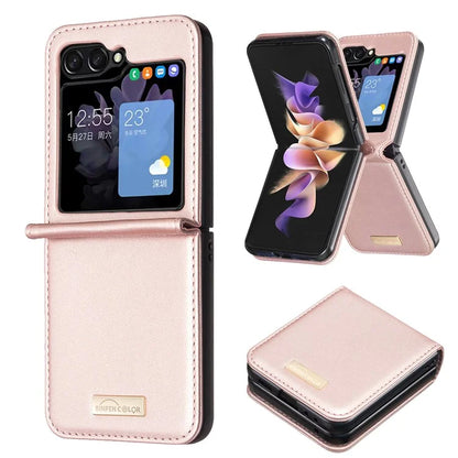 BINFEN COLOR R20 For Samsung Galaxy Z Flip6 5G Case PU Leather+PC Phone Cover