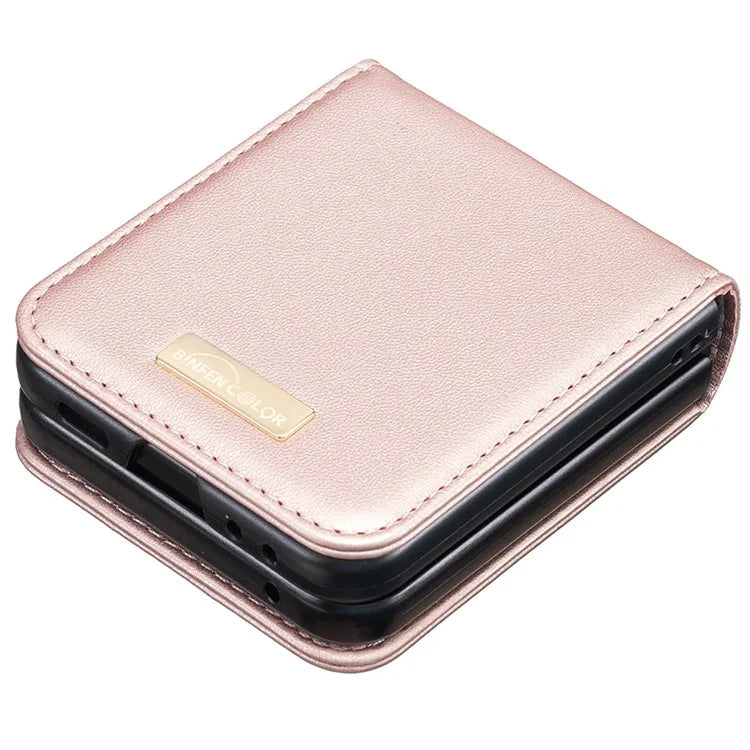 BINFEN COLOR R20 For Samsung Galaxy Z Flip6 5G Case PU Leather+PC Phone Cover