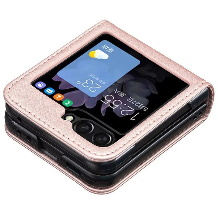 BINFEN COLOR R20 For Samsung Galaxy Z Flip6 5G Case PU Leather+PC Phone Cover