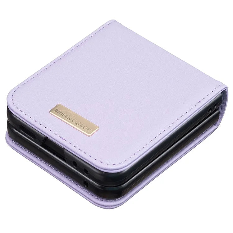 BINFEN COLOR R20 For Samsung Galaxy Z Flip6 5G Case PU Leather+PC Phone Cover