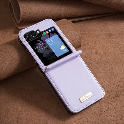 BINFEN COLOR R20 For Samsung Galaxy Z Flip6 5G Case PU Leather+PC Phone Cover