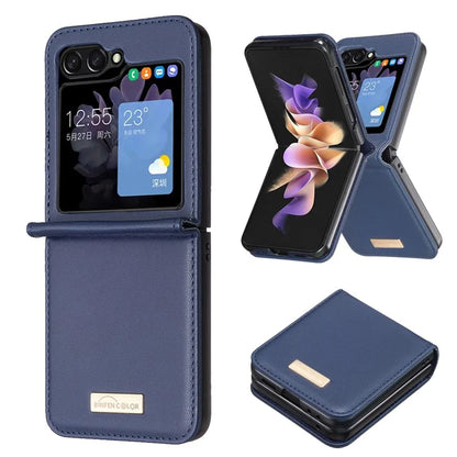 BINFEN COLOR R20 For Samsung Galaxy Z Flip6 5G Case PU Leather+PC Phone Cover