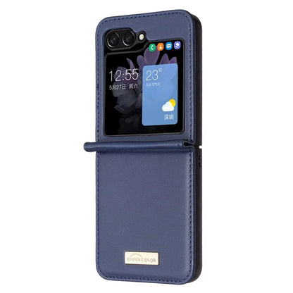 BINFEN COLOR R20 For Samsung Galaxy Z Flip6 5G Case PU Leather+PC Phone Cover