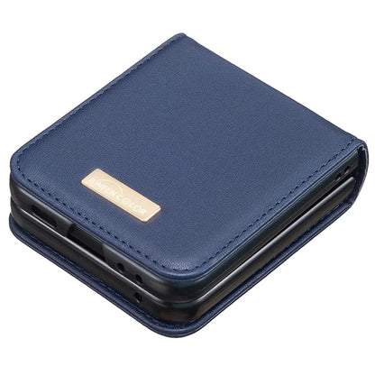 BINFEN COLOR R20 For Samsung Galaxy Z Flip6 5G Case PU Leather+PC Phone Cover