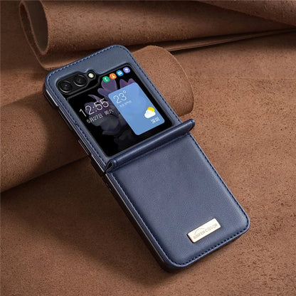 BINFEN COLOR R20 For Samsung Galaxy Z Flip6 5G Case PU Leather+PC Phone Cover