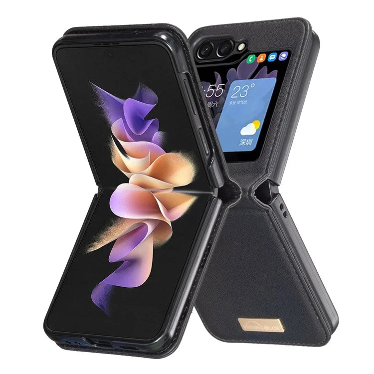 BINFEN COLOR R20 For Samsung Galaxy Z Flip6 5G Case PU Leather+PC Phone Cover