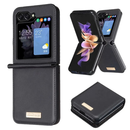 BINFEN COLOR R20 For Samsung Galaxy Z Flip6 5G Case PU Leather+PC Phone Cover