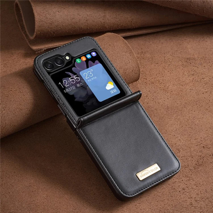 BINFEN COLOR R20 For Samsung Galaxy Z Flip6 5G Case PU Leather+PC Phone Cover