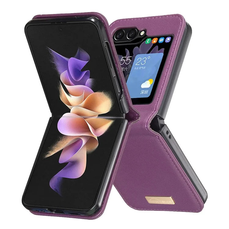 BINFEN COLOR R20 For Samsung Galaxy Z Flip6 5G Case PU Leather+PC Phone Cover