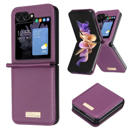 BINFEN COLOR R20 For Samsung Galaxy Z Flip6 5G Case PU Leather+PC Phone Cover
