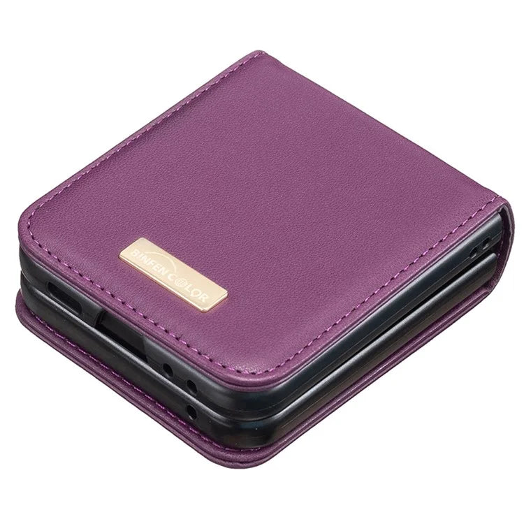 BINFEN COLOR R20 For Samsung Galaxy Z Flip6 5G Case PU Leather+PC Phone Cover