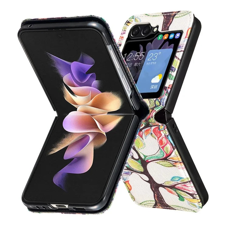 For Samsung Galaxy Z Flip6 5G Case Pattern Print PU Leather Phone Shell