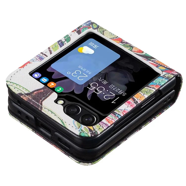 For Samsung Galaxy Z Flip6 5G Case Pattern Print PU Leather Phone Shell