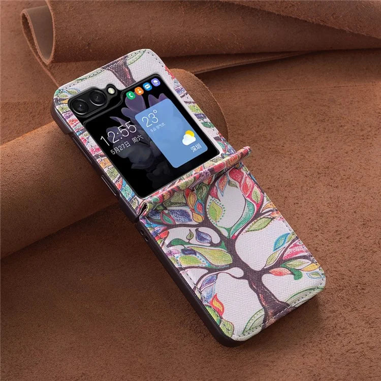 For Samsung Galaxy Z Flip6 5G Case Pattern Print PU Leather Phone Shell