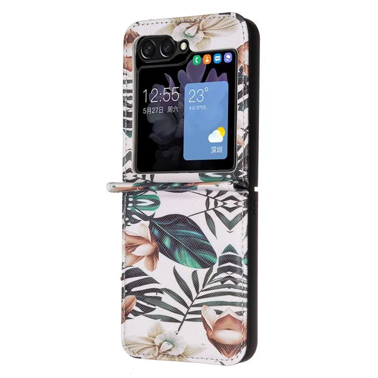 For Samsung Galaxy Z Flip6 5G Case Pattern Print PU Leather Phone Shell