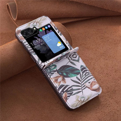 For Samsung Galaxy Z Flip6 5G Case Pattern Print PU Leather Phone Shell