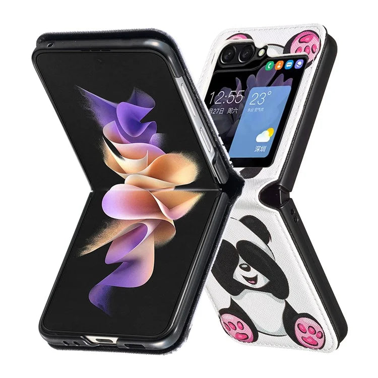 For Samsung Galaxy Z Flip6 5G Case Pattern Print PU Leather Phone Shell