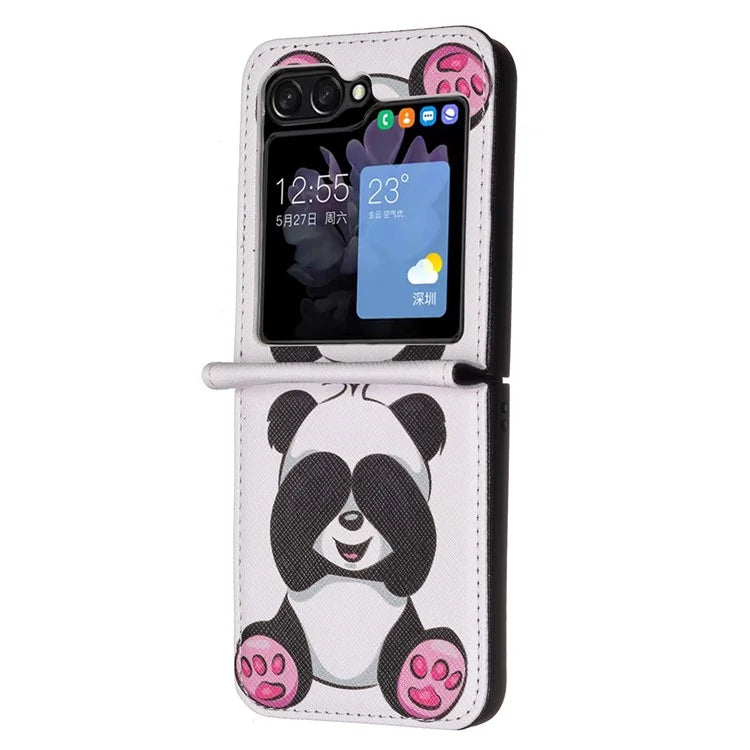 For Samsung Galaxy Z Flip6 5G Case Pattern Print PU Leather Phone Shell