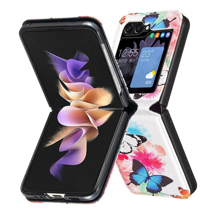 For Samsung Galaxy Z Flip6 5G Case Pattern Print PU Leather Phone Shell