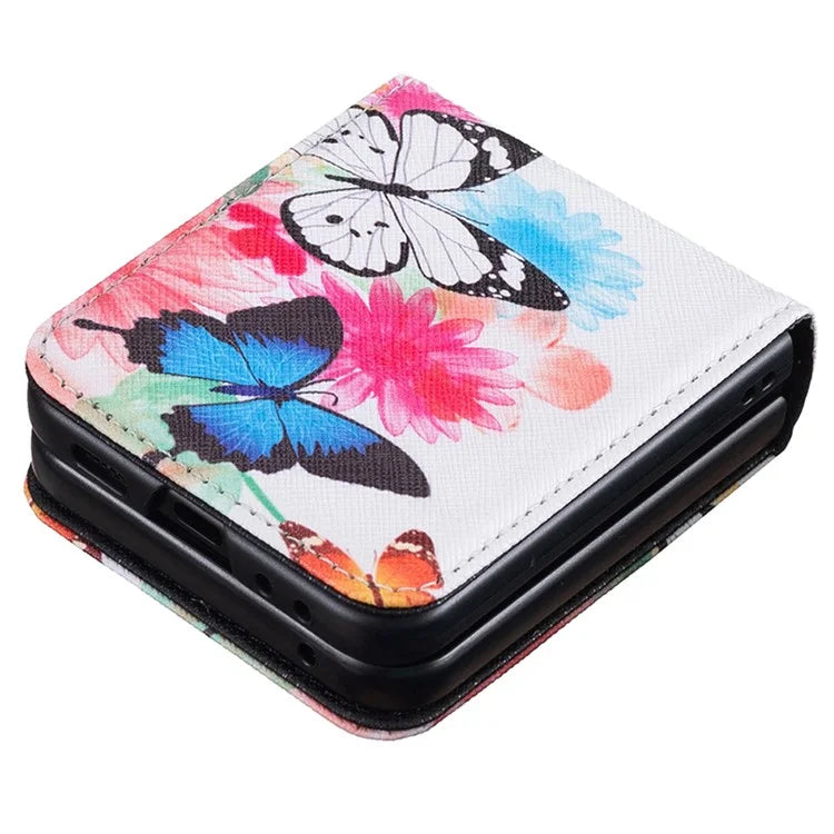 For Samsung Galaxy Z Flip6 5G Case Pattern Print PU Leather Phone Shell
