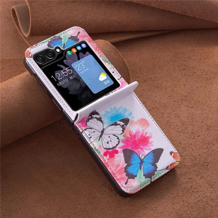 For Samsung Galaxy Z Flip6 5G Case Pattern Print PU Leather Phone Shell