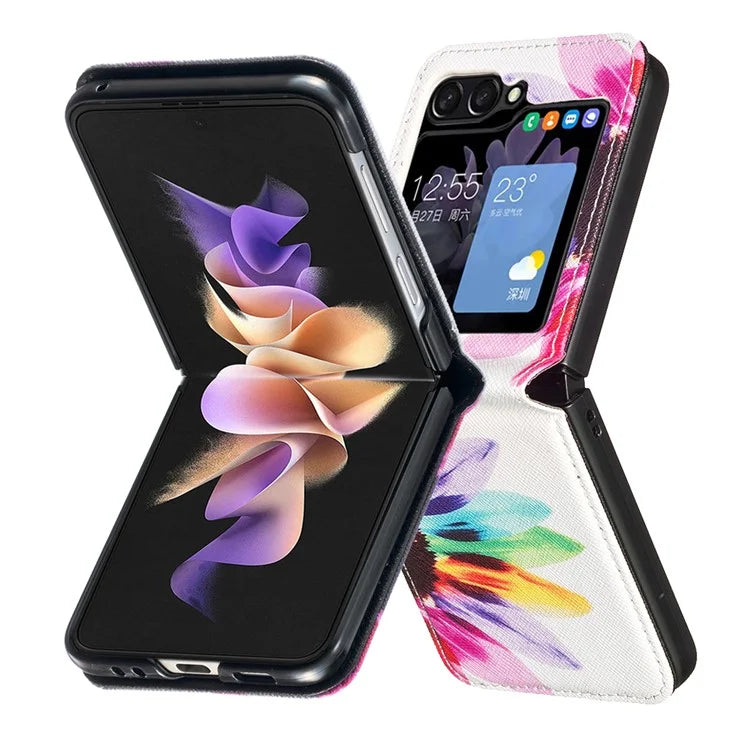 For Samsung Galaxy Z Flip6 5G Case Pattern Print PU Leather Phone Shell