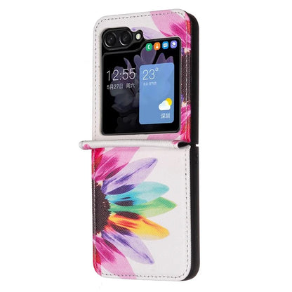 For Samsung Galaxy Z Flip6 5G Case Pattern Print PU Leather Phone Shell