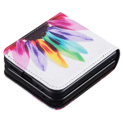 For Samsung Galaxy Z Flip6 5G Case Pattern Print PU Leather Phone Shell