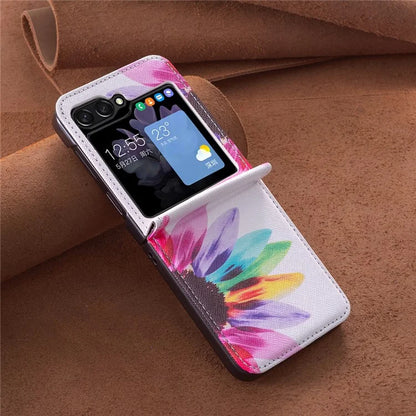 For Samsung Galaxy Z Flip6 5G Case Pattern Print PU Leather Phone Shell