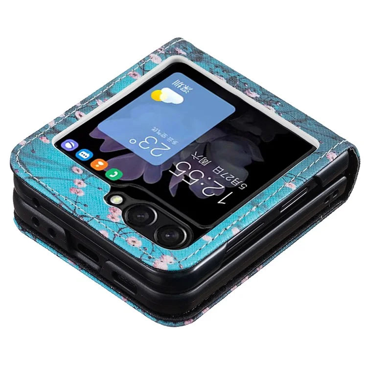 For Samsung Galaxy Z Flip6 5G Case Pattern Print PU Leather Phone Shell