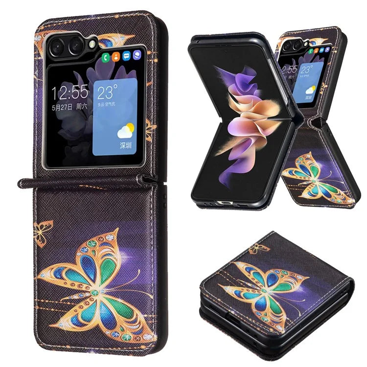 For Samsung Galaxy Z Flip6 5G Case Pattern Print PU Leather Phone Shell