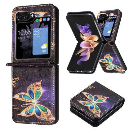 For Samsung Galaxy Z Flip6 5G Case Pattern Print PU Leather Phone Shell