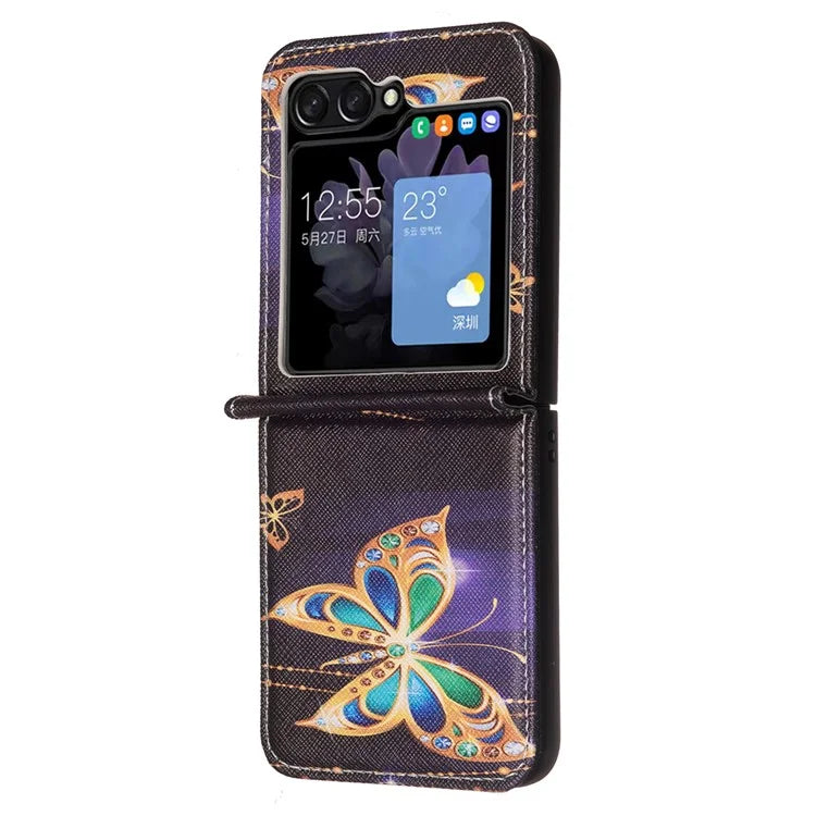 For Samsung Galaxy Z Flip6 5G Case Pattern Print PU Leather Phone Shell