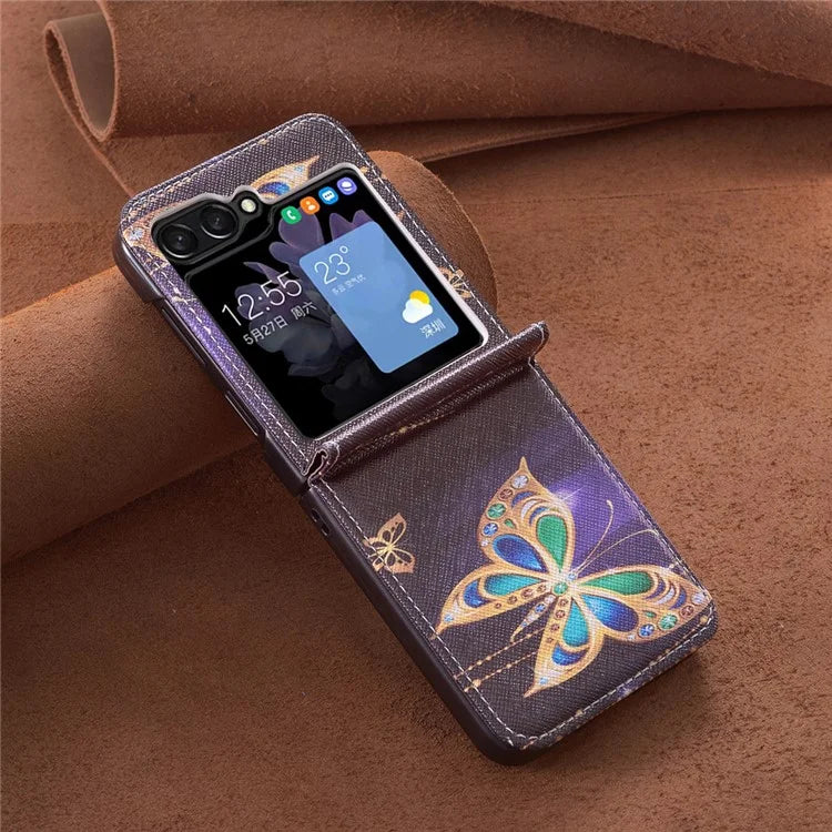 For Samsung Galaxy Z Flip6 5G Case Pattern Print PU Leather Phone Shell